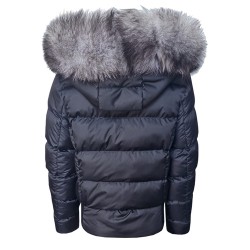 Дамско яке с естествен пух, City Angels Jeans, Черно, 6855